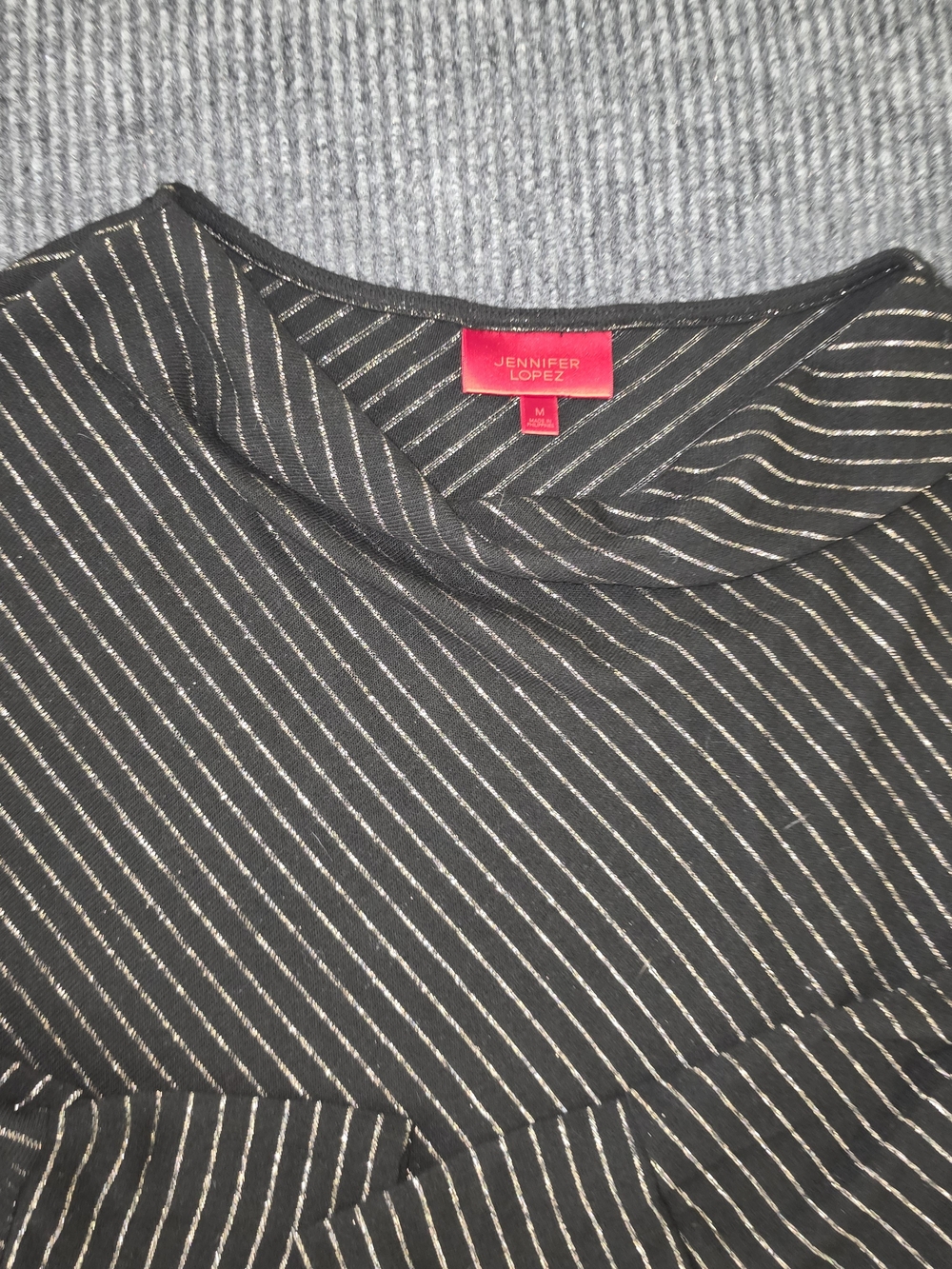 Black Metallic-Striped Women's Sweater - Picture 4 of 6